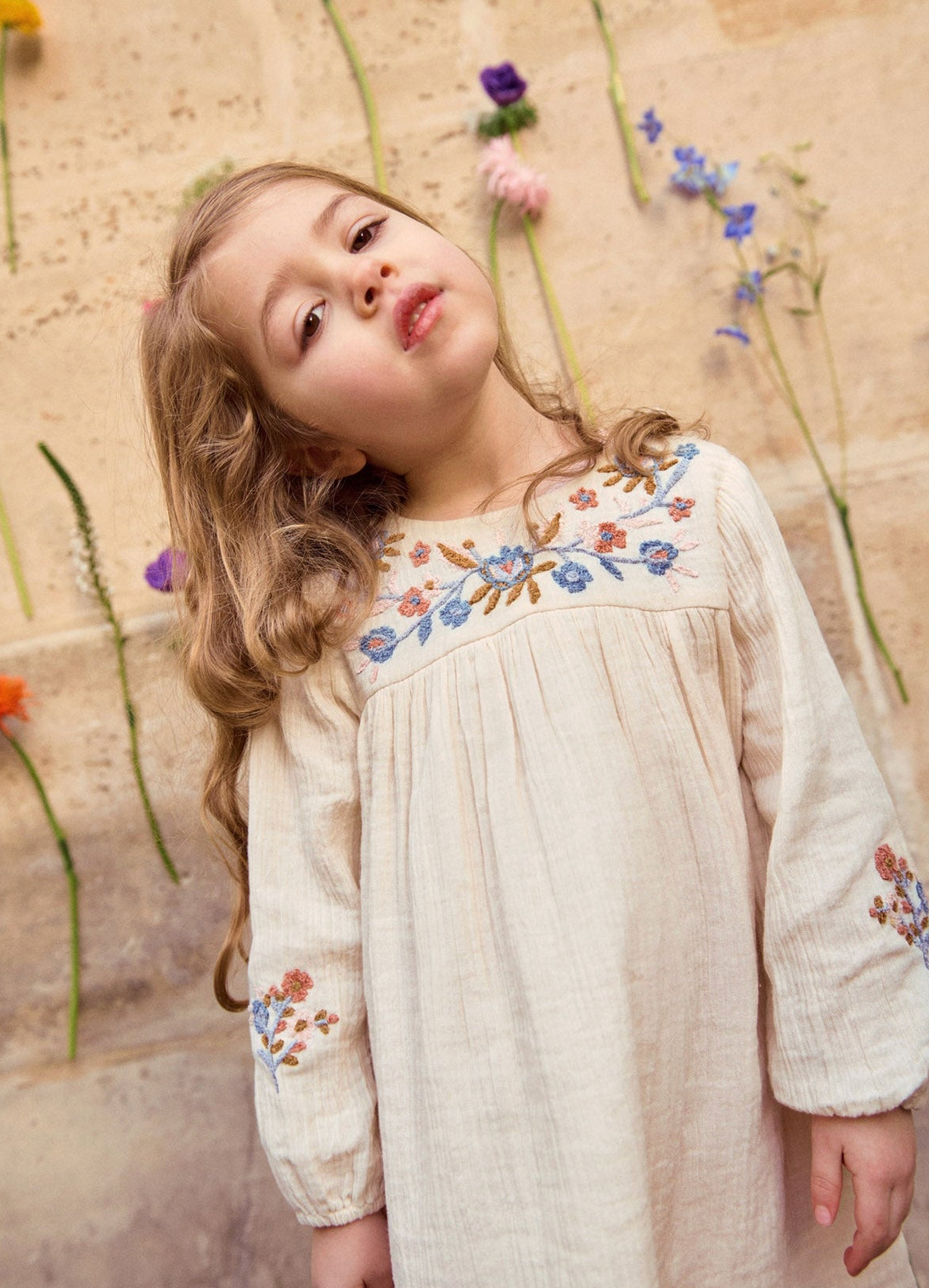 Robe fleurie crème SOPHIA LOUISE MISHA