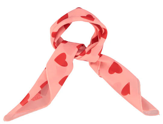 Bandana en soie COEUR rose PIUPIUCHICK 70x70 cm