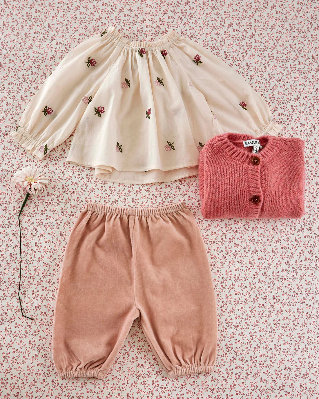 Pantalon velours rose EMILE & IDA