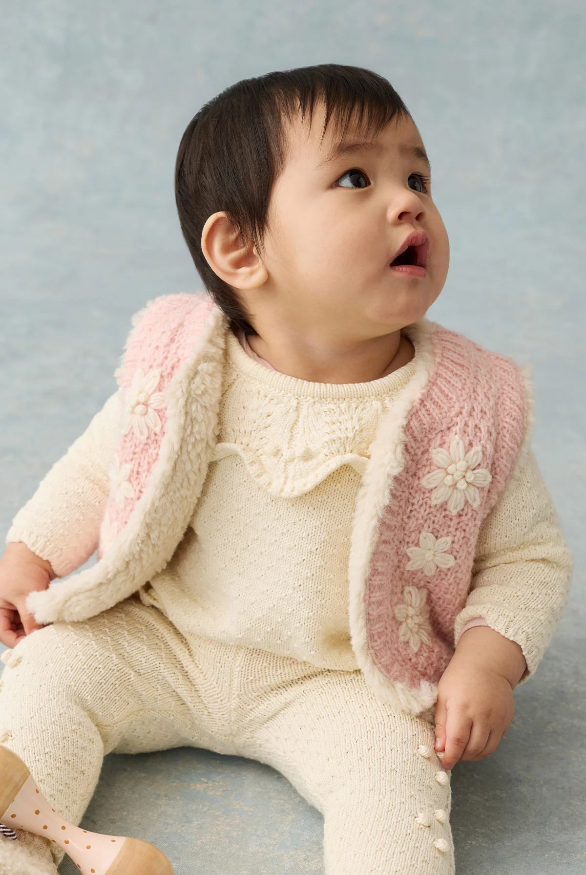 Veste sans manches réversible YOLETTE rose poudré LOUISE MISHA