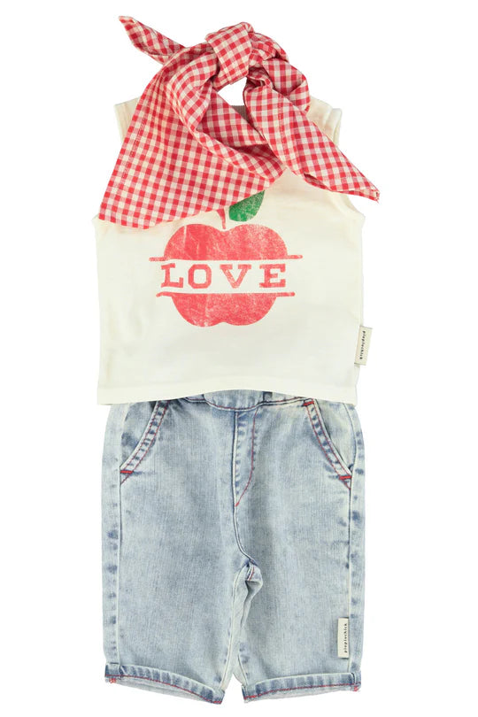 Tshirt sans manches APPLE ecru PIUPIUCHICK