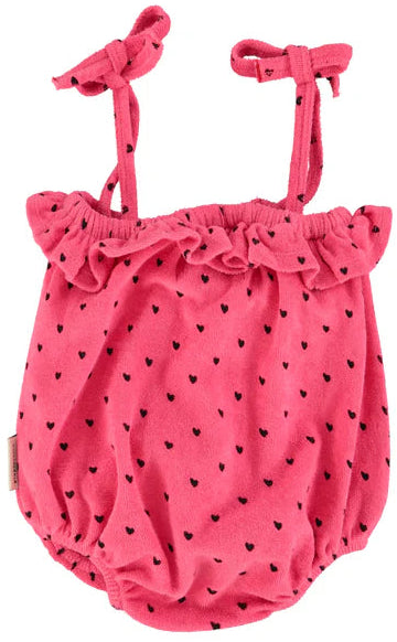 Barboteuse COEUR EPONGE rose fushia PIUPIUCHICK
