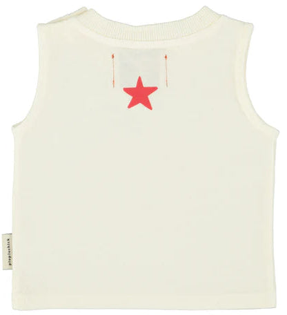 Tshirt sans manches APPLE ecru PIUPIUCHICK