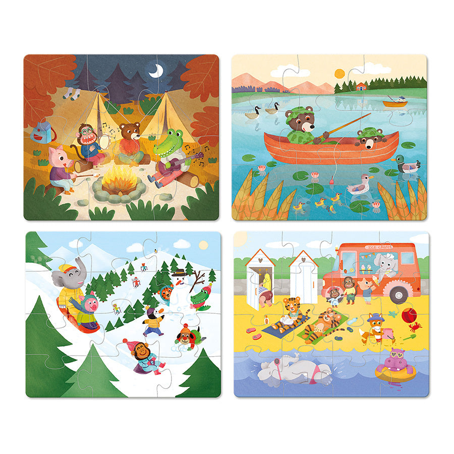 4 puzzles évolutifs les vacances VILAC