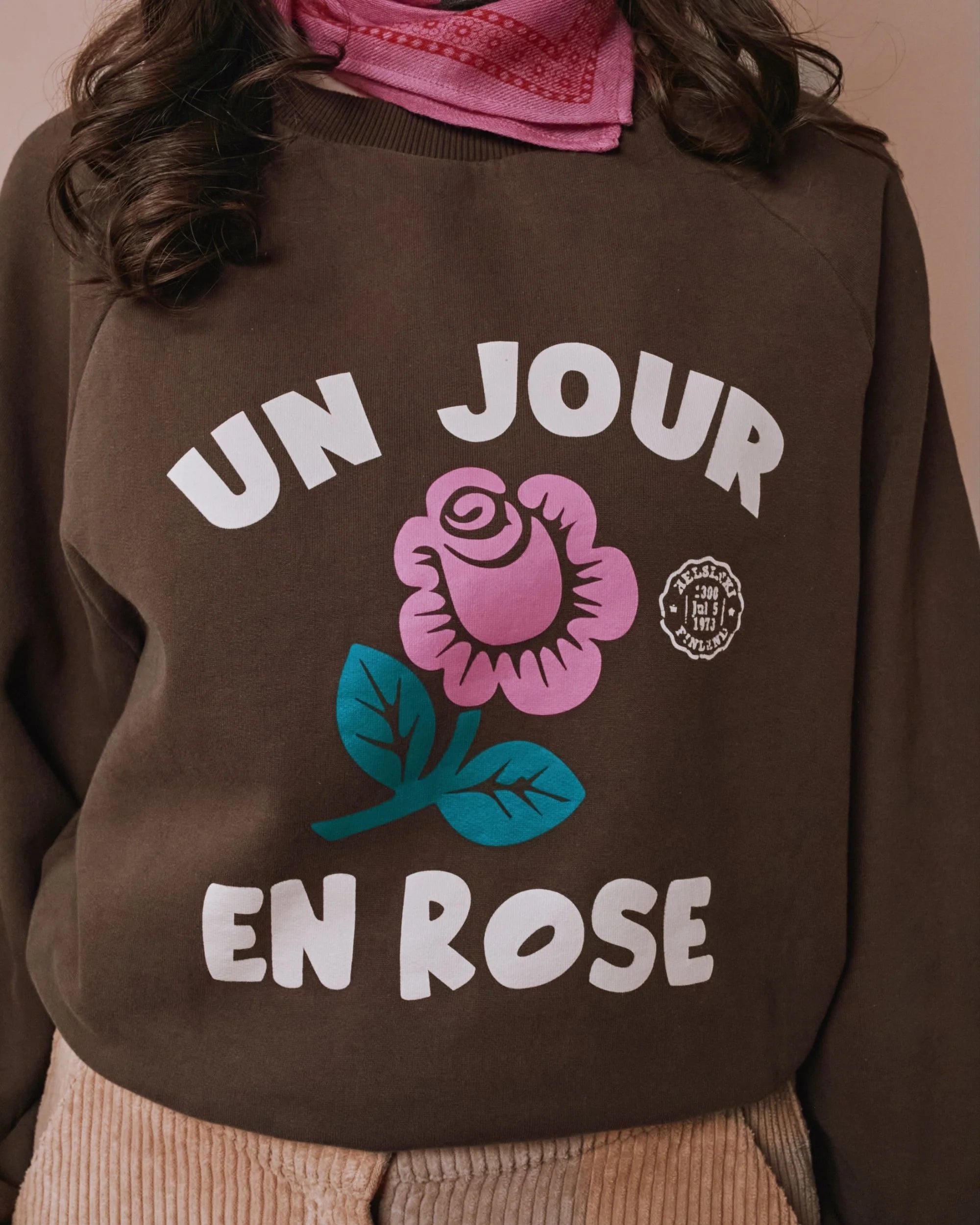 Sweat un jour en rose ADULTE Marron EMILE & IDA