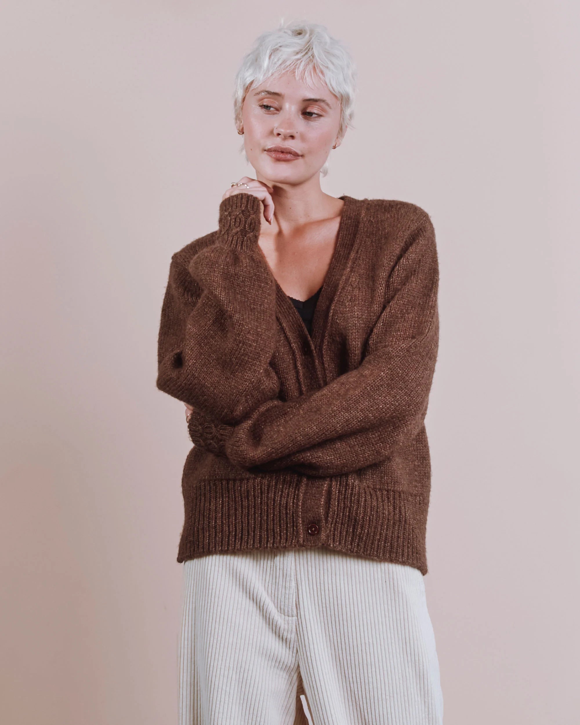 Cardigan Ultra doux Adulte marron EMILE & IDA