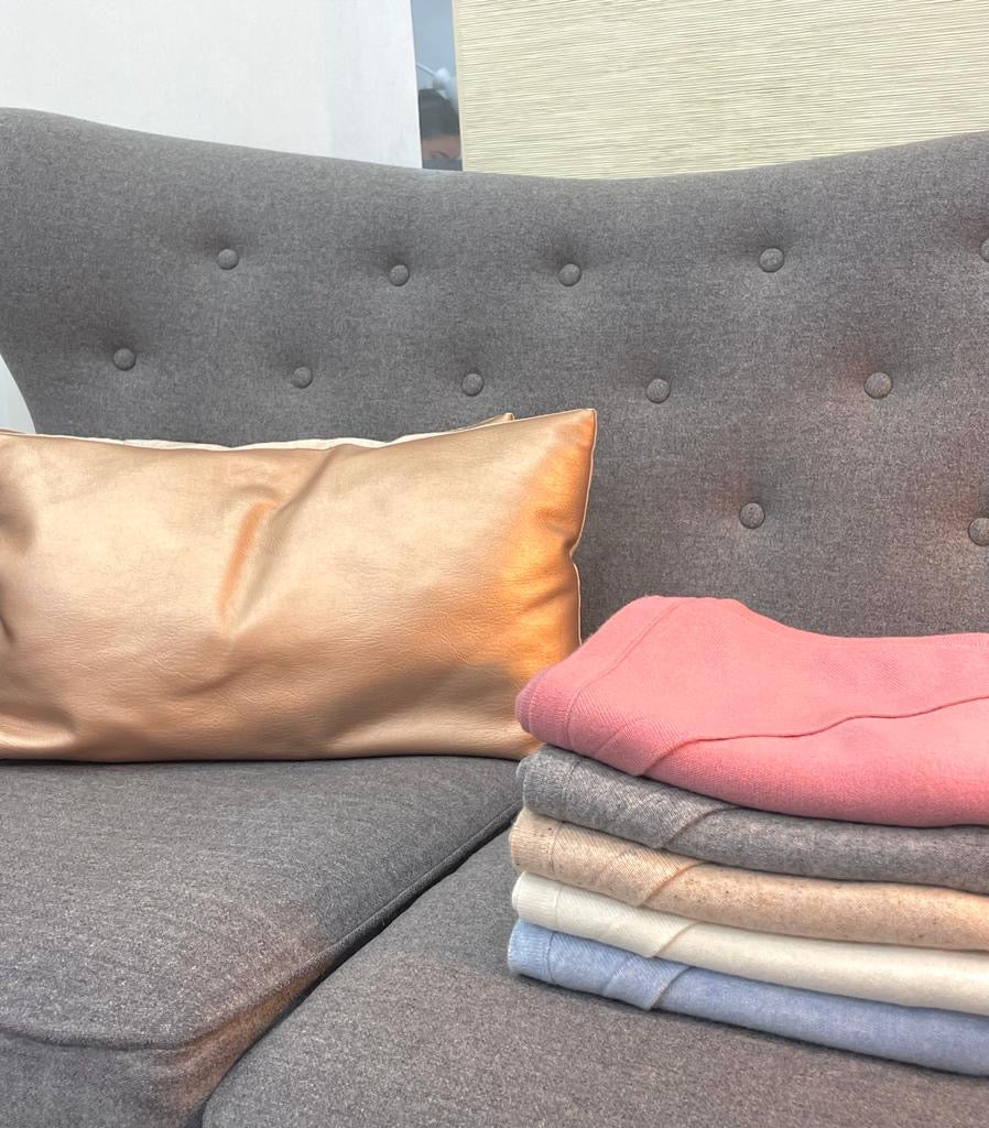 Couverture en cachemire rose LES LUTINS