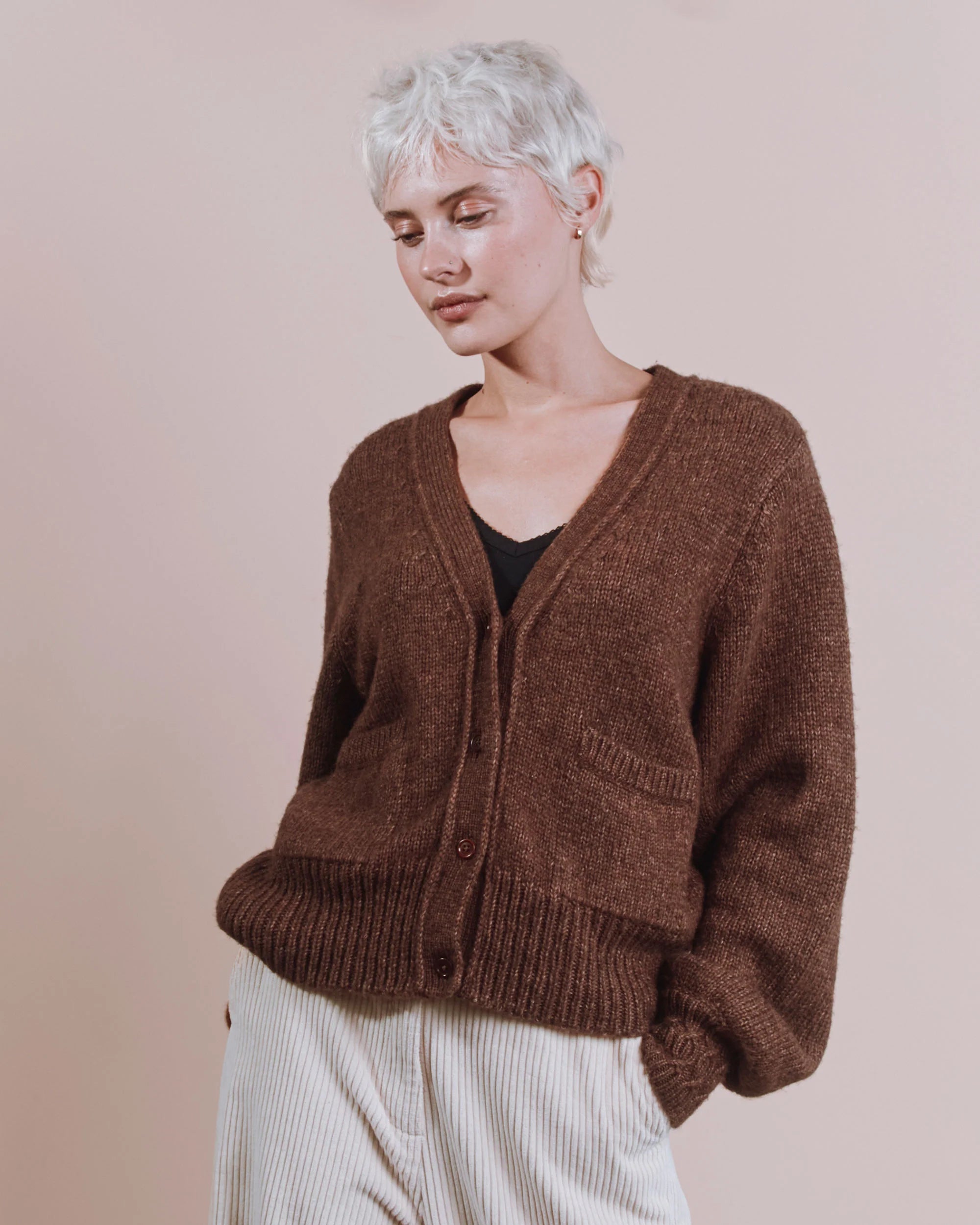 Cardigan Ultra doux Adulte marron EMILE & IDA