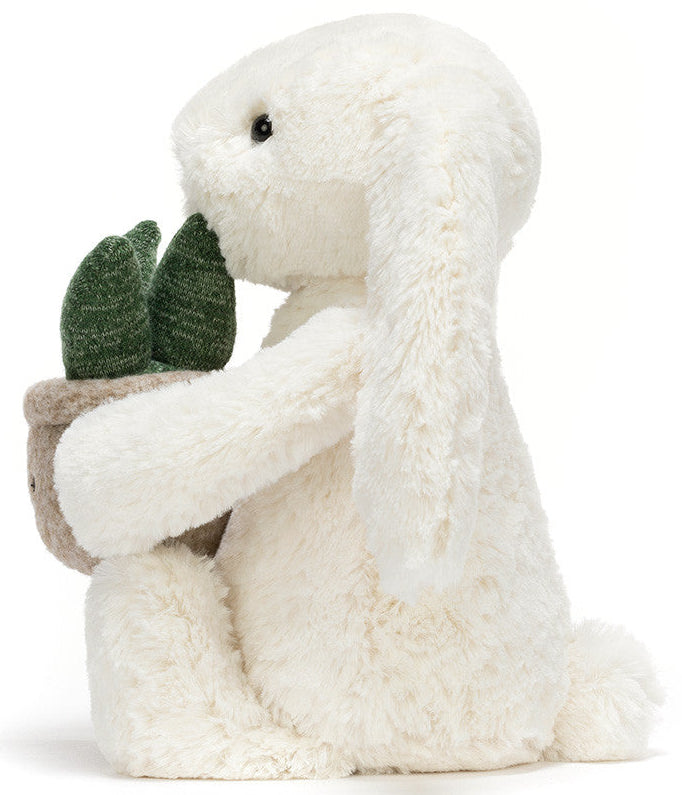 Lapin crème avec sa plante JELLYCAT