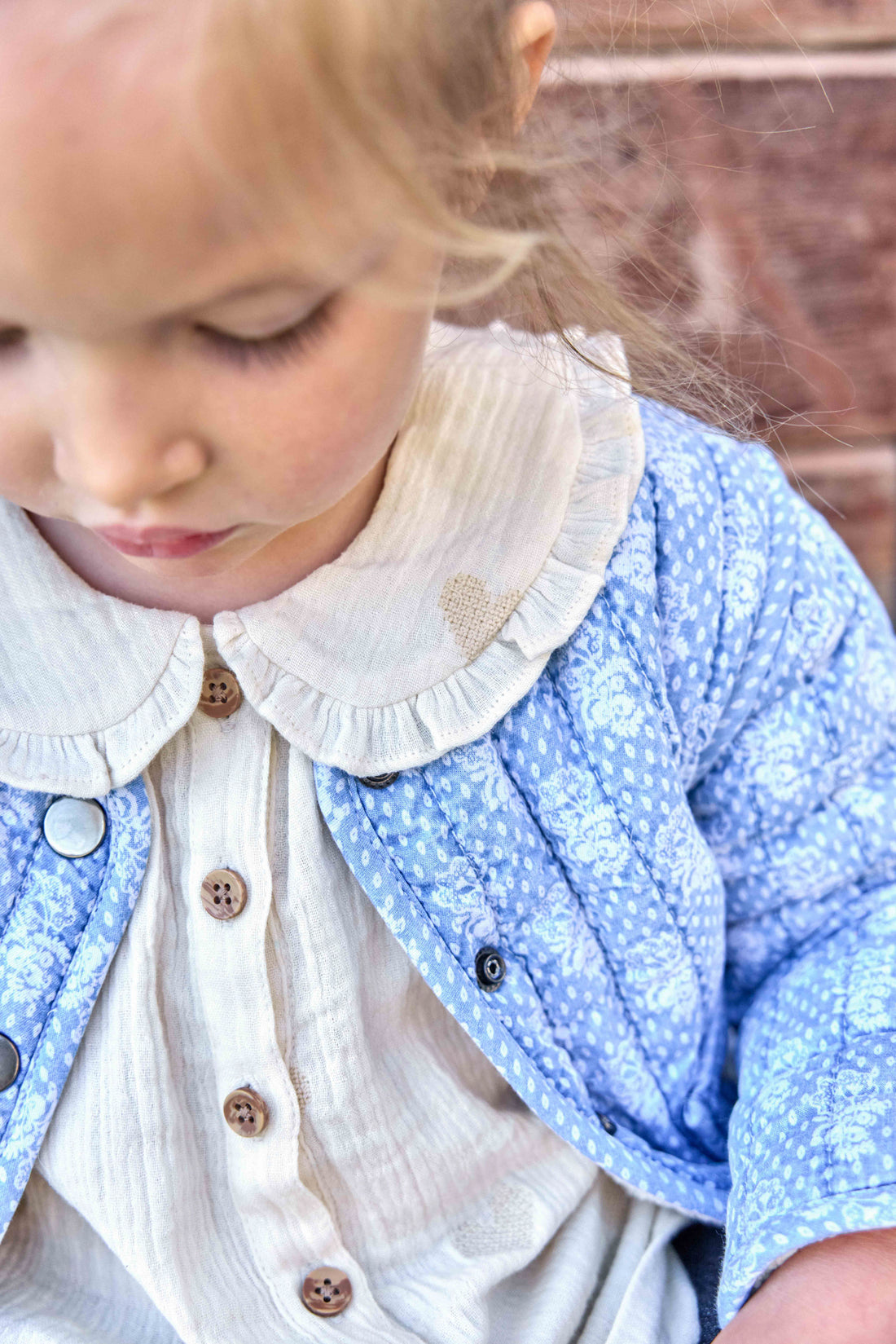 Blouse motif coeurs crème BONTON