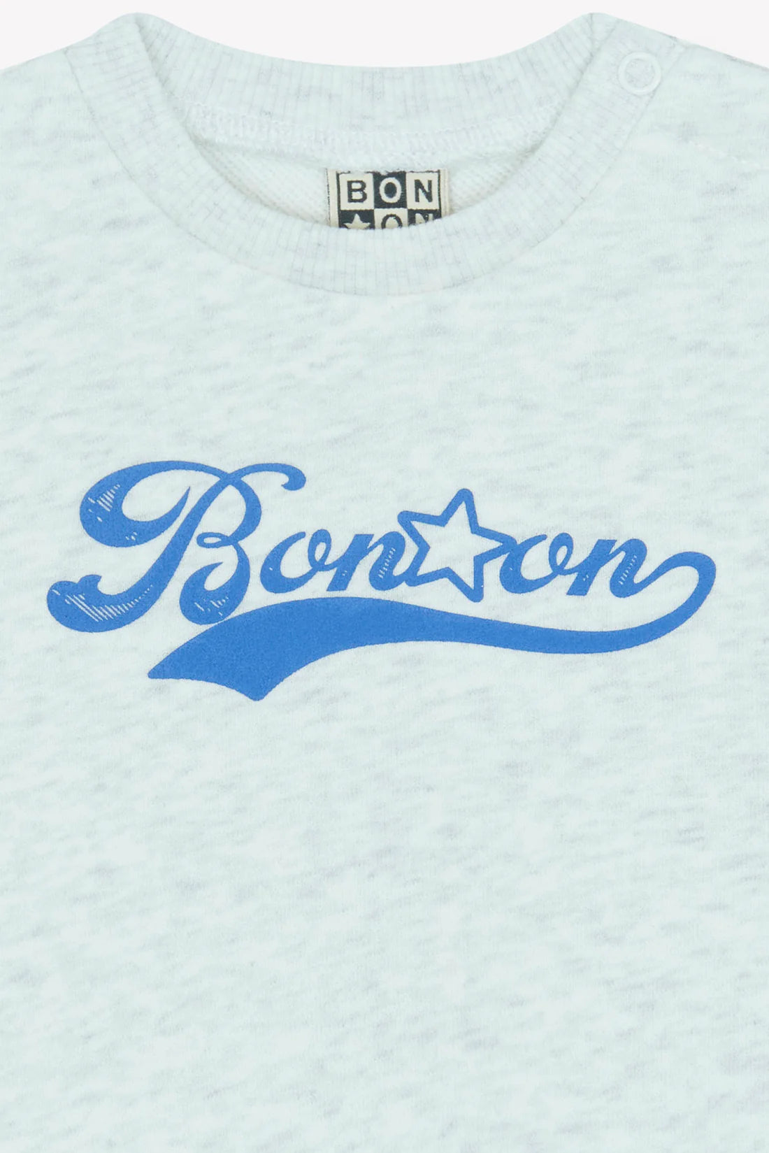 Sweat SMILY LOGO gris chiné BONTON