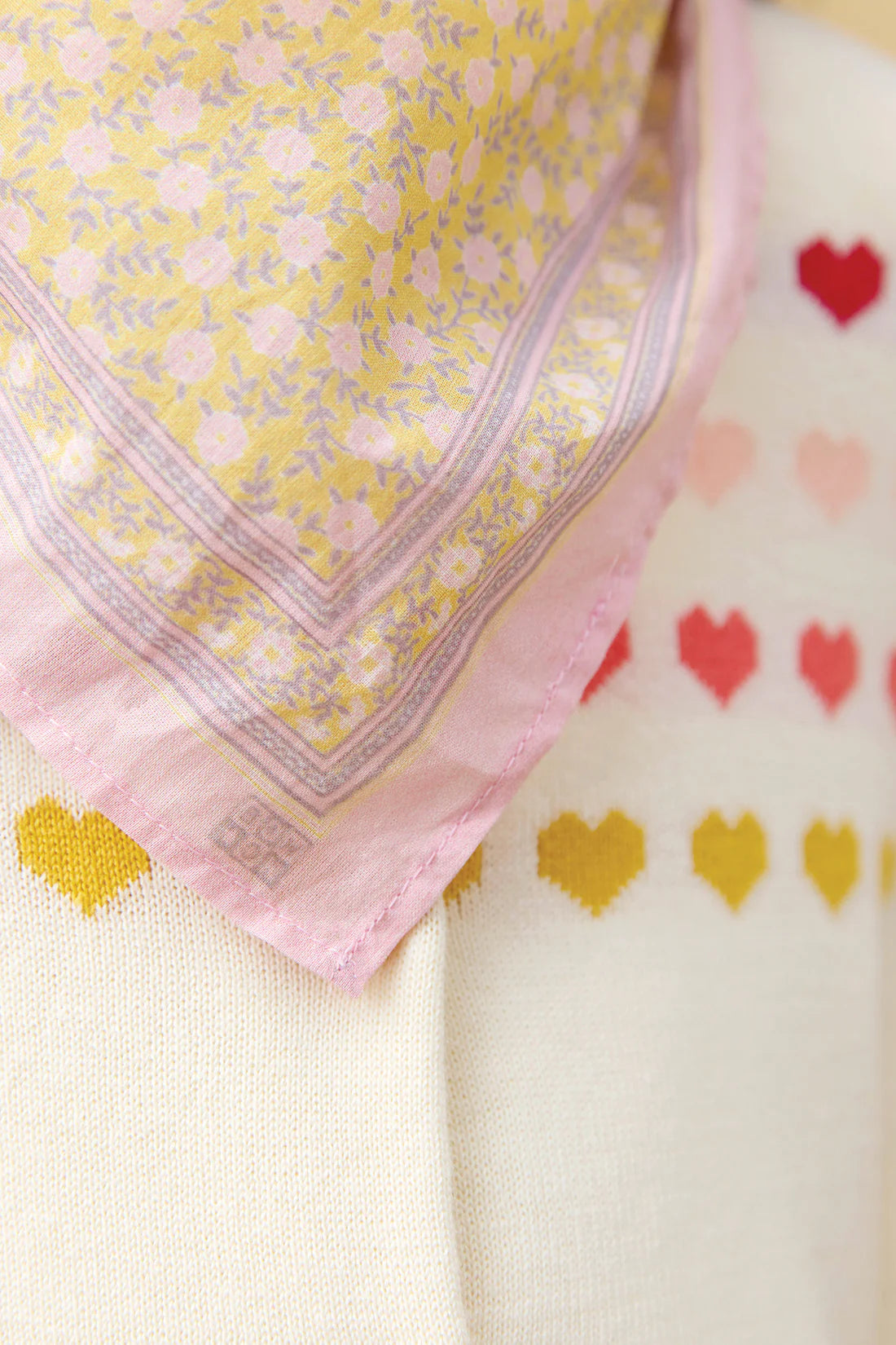 Foulard foulfleur jaune BONTON 50 x 50 cm
