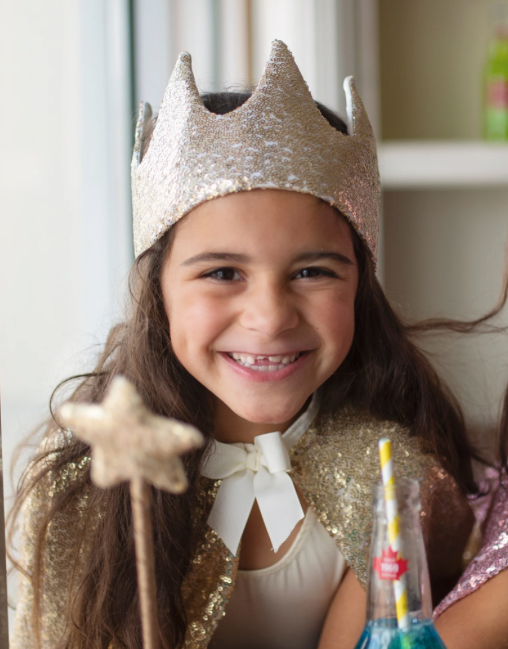 Couronne de princesse sequins dorés avec voile GREAT PRETENDERS