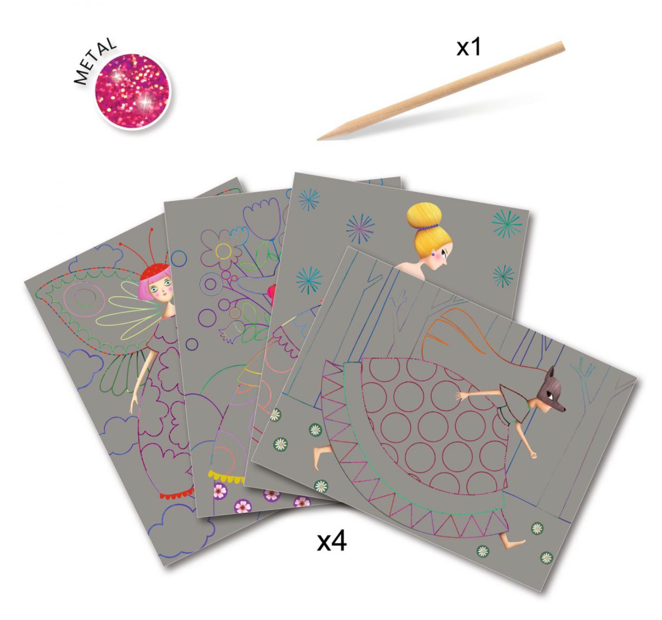 Cartes à gratter Le bal des coquettes DJECO