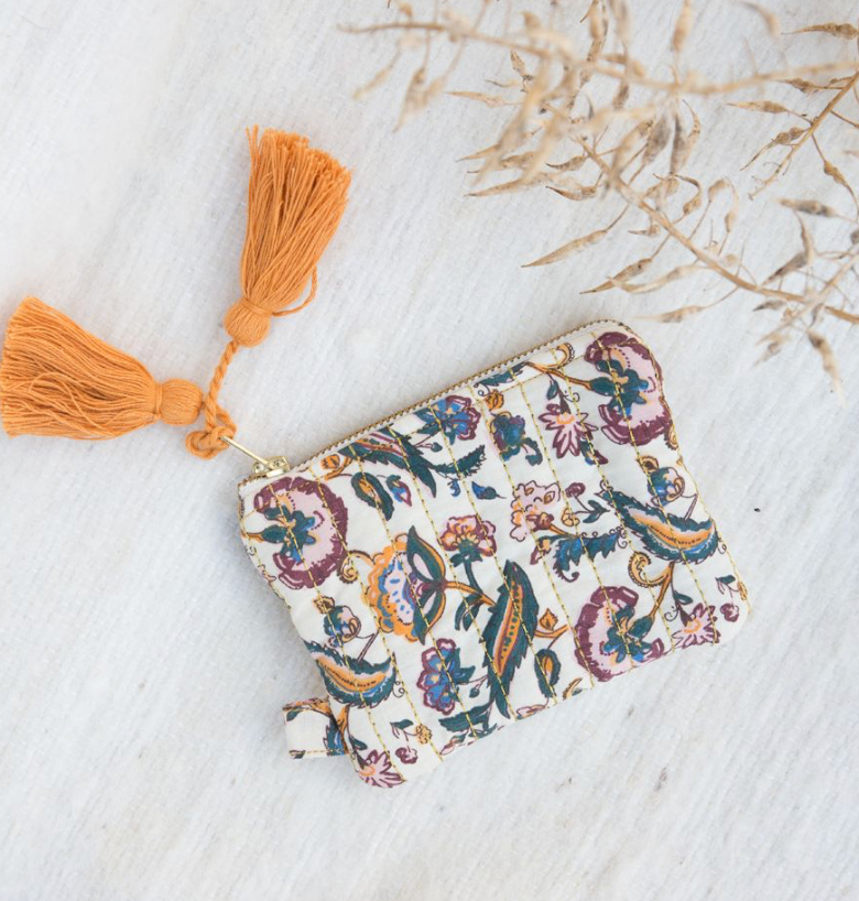 Porte monnaie LOIS Cream Wild Leaf LOUISE MISHA