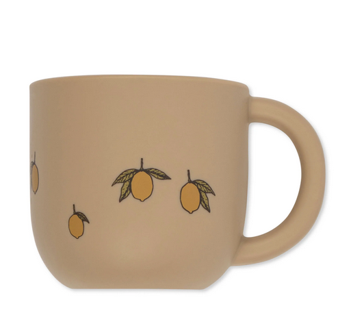Assiette creuse et tasse citron en silicone stone KONGES SLOJD