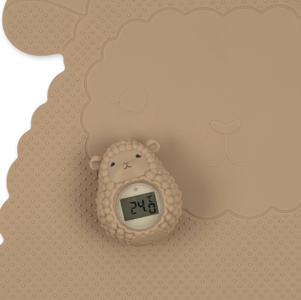 Tapis de bain et thermomètre mouton warm clay KONGES SLOJD