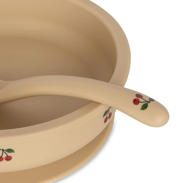 Set de vaisselle  en silicone cerises KONGES SLOJD