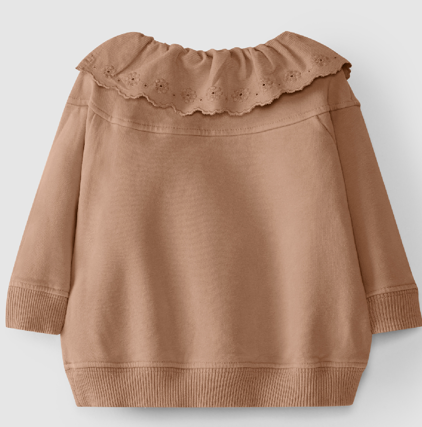 Pull en peluche avec broderie anglaise Rose SNUG
