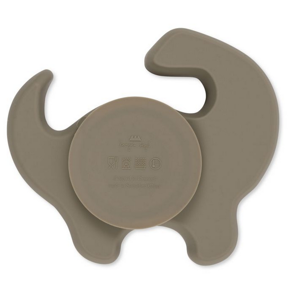 Assiette creuse et tasse dino en silicone stone KONGES SLOJD
