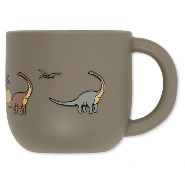 Assiette creuse et tasse dino en silicone stone KONGES SLOJD