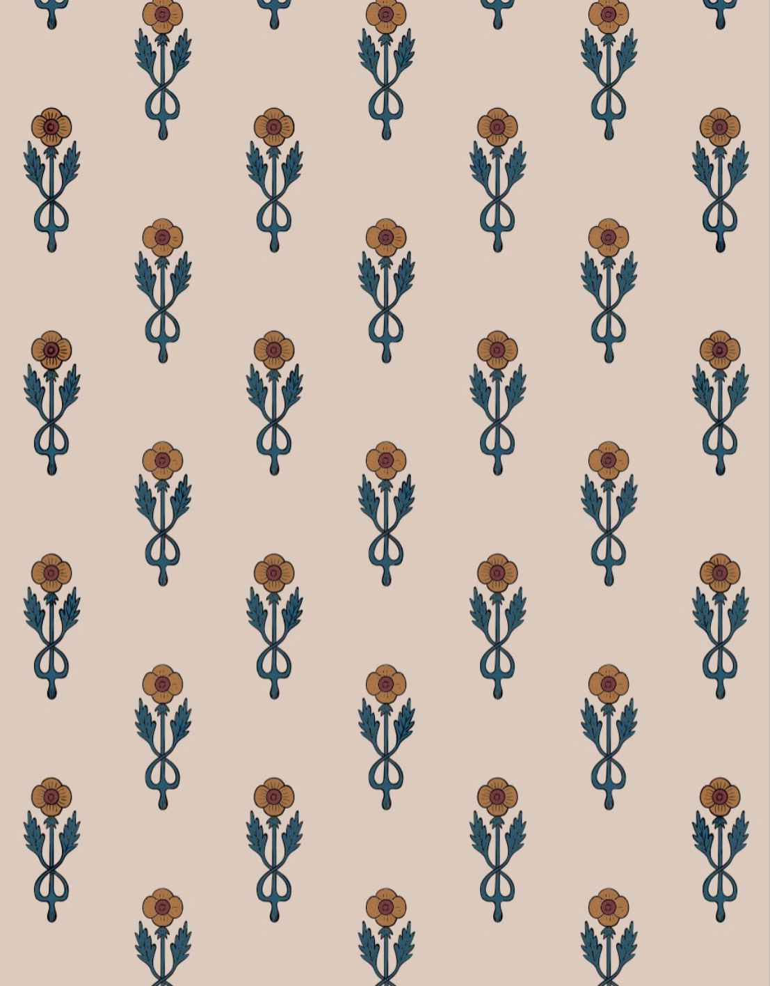 Poussette fleurs nordiques MINIKANE