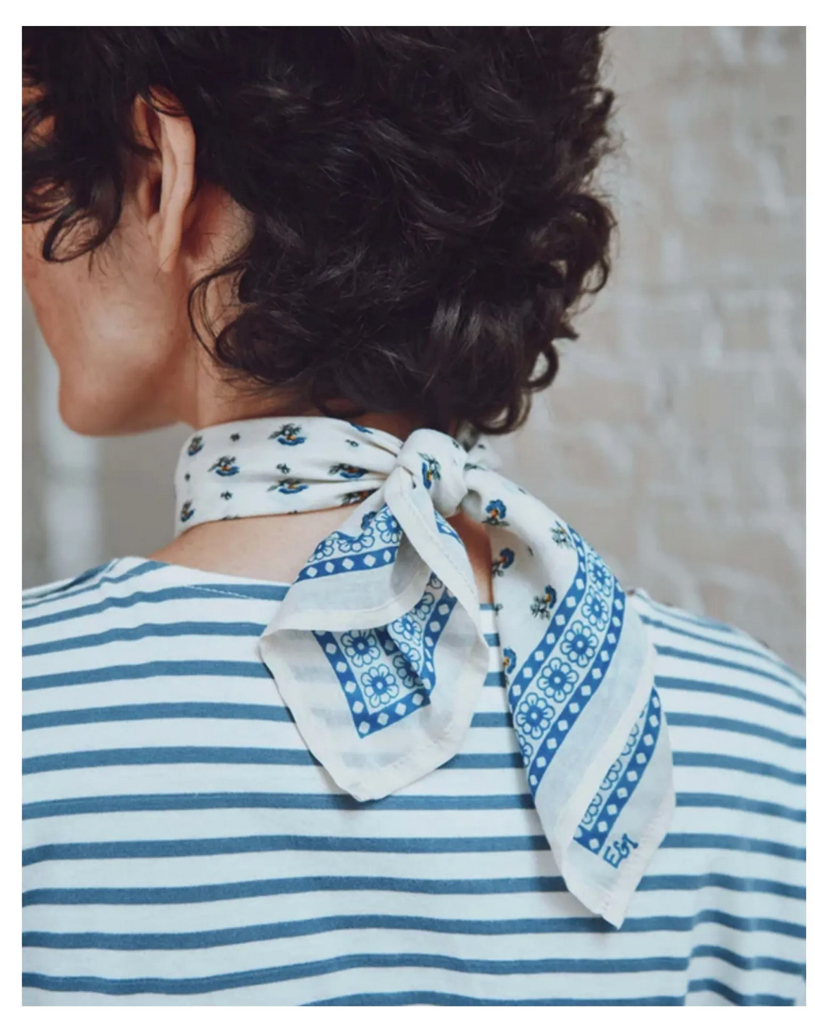 Foulard ADULTE et ENFANT 50 X 50 cm IRIS bleu EMILE & IDA