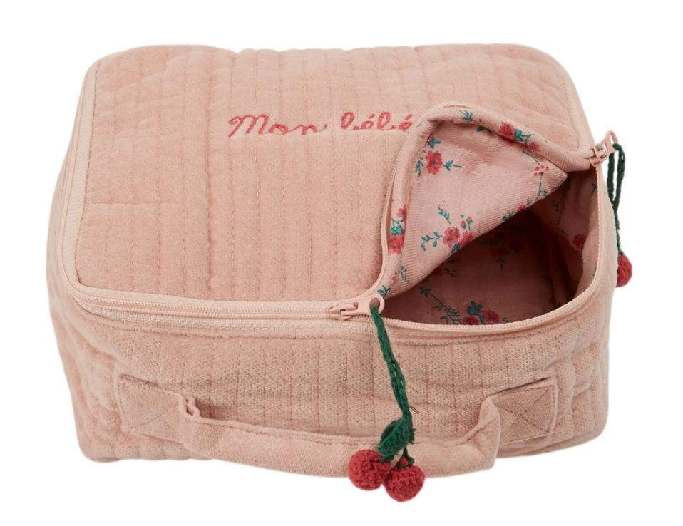 Trousse naissance en velours rose EMILE & IDA