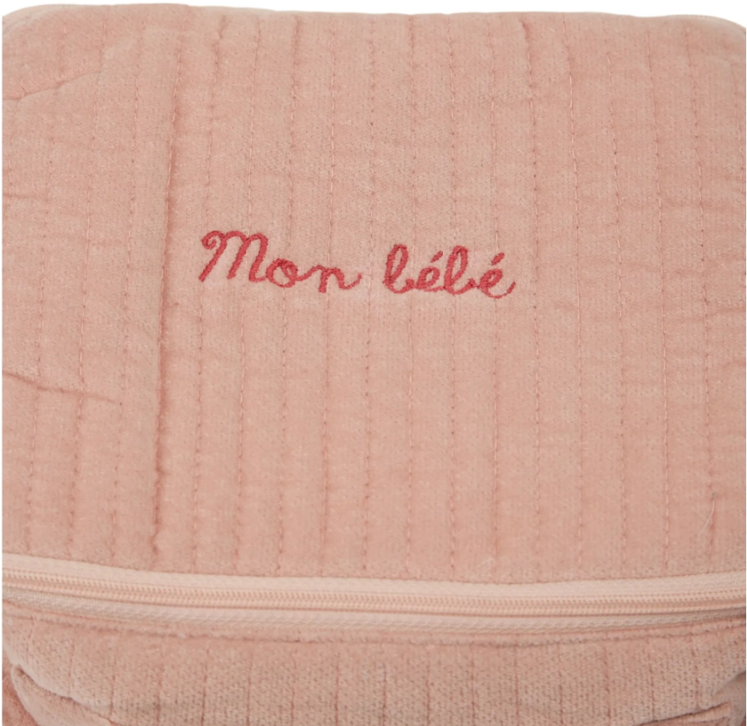 Trousse naissance en velours rose EMILE & IDA