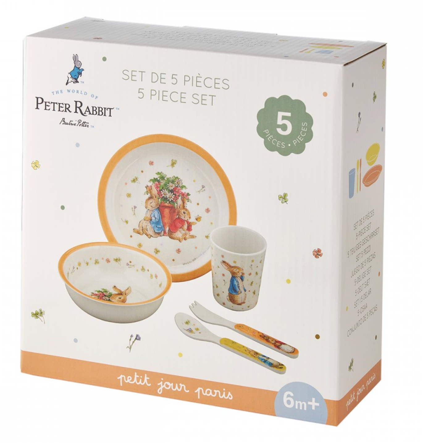 Coffret vaisselle 5 pièces Peter Rabbit PETIT JOUR