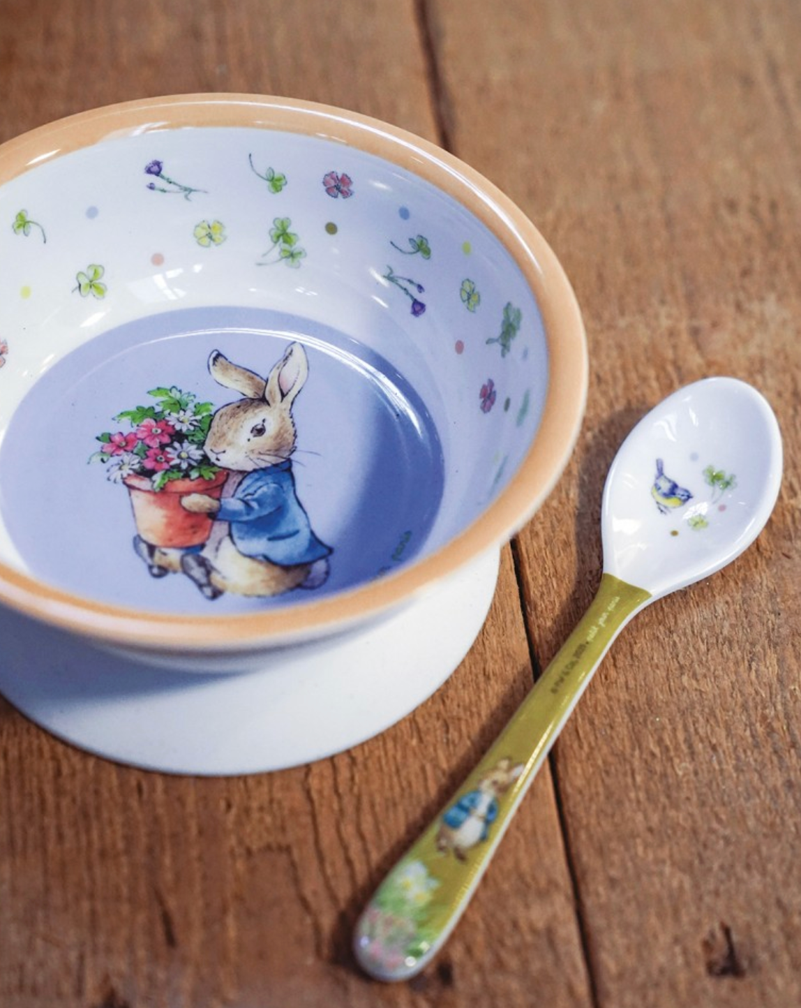 Bol ventouse et sa cuillère Peter Rabbit Orange PETIT JOUR