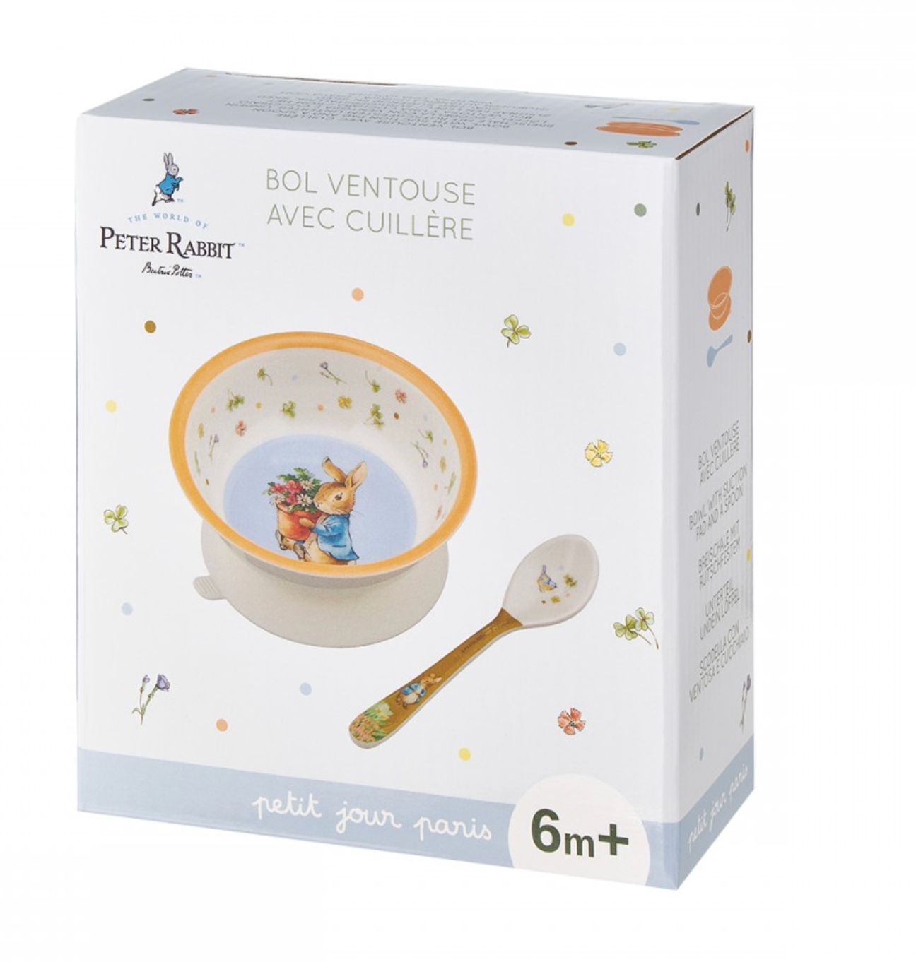 Bol ventouse et sa cuillère Peter Rabbit Orange PETIT JOUR