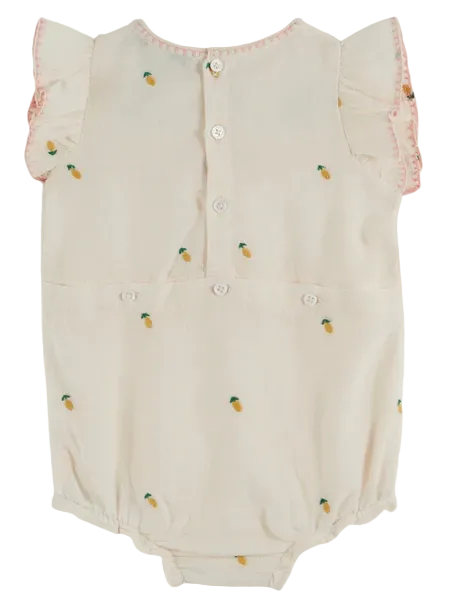 Barboteuse brodée citron EMILE ET IDA