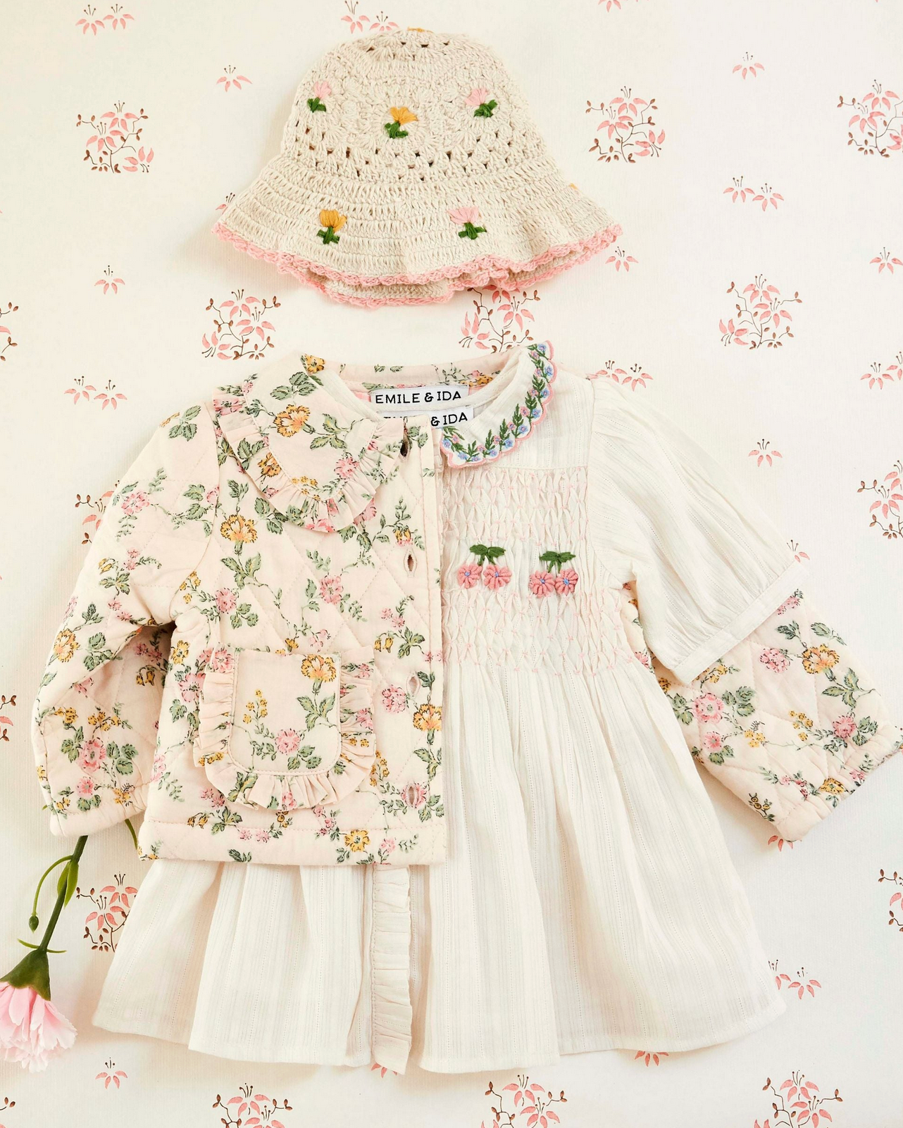 Veste matelassée imprimé rosier EMILE ET IDA