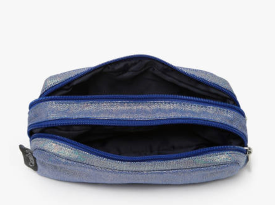 Trousse double irisée bleue CARAMEL & CIE