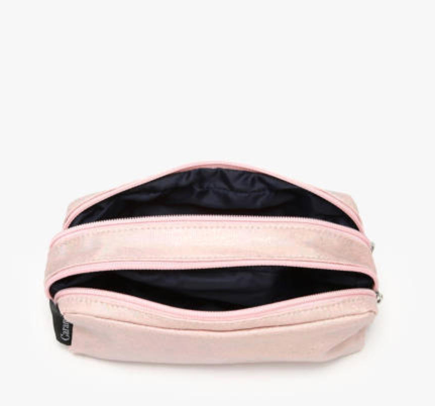 Trousse double irisée rose CARAMEL & CIE