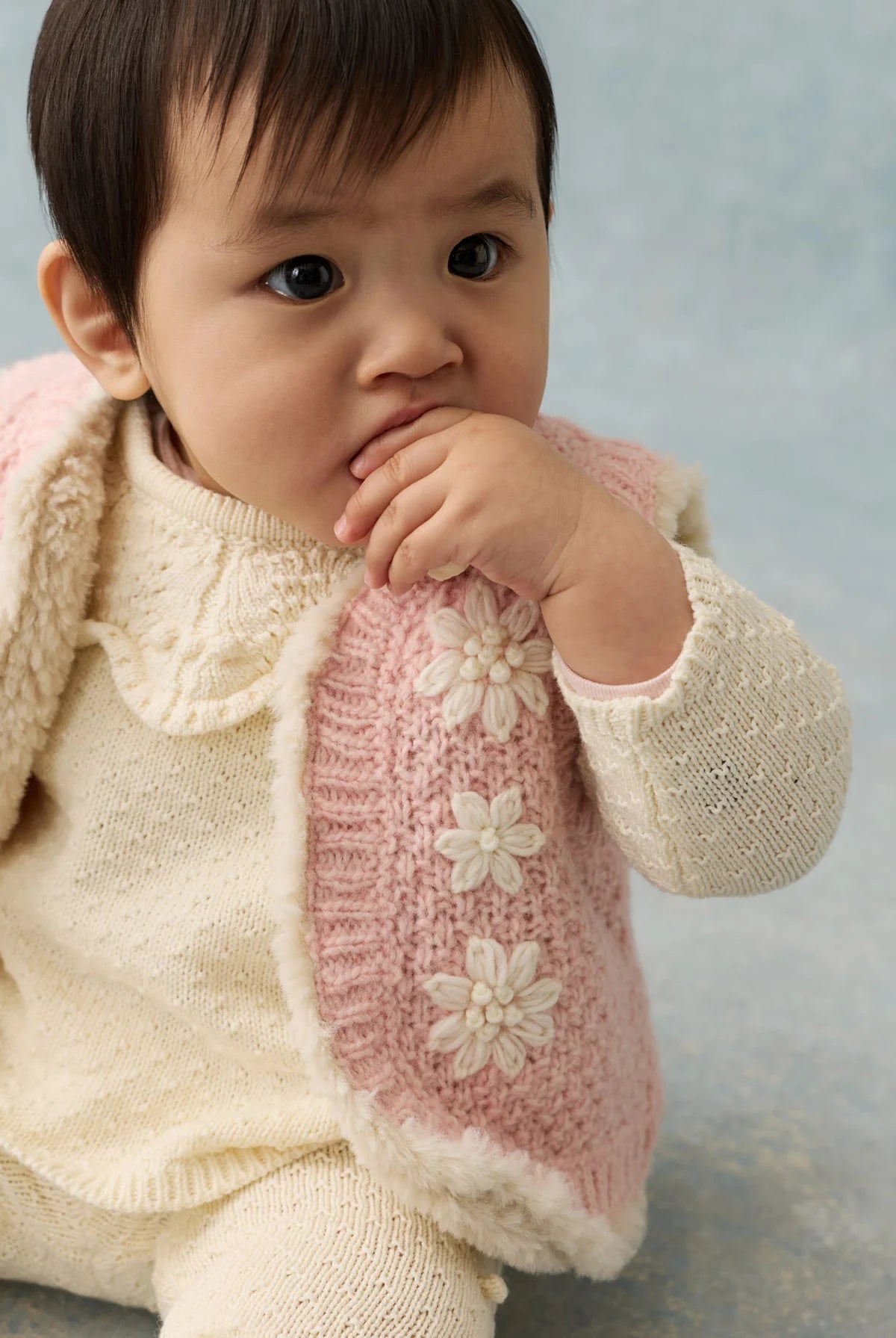 Veste sans manches réversible YOLETTE rose poudré LOUISE MISHA