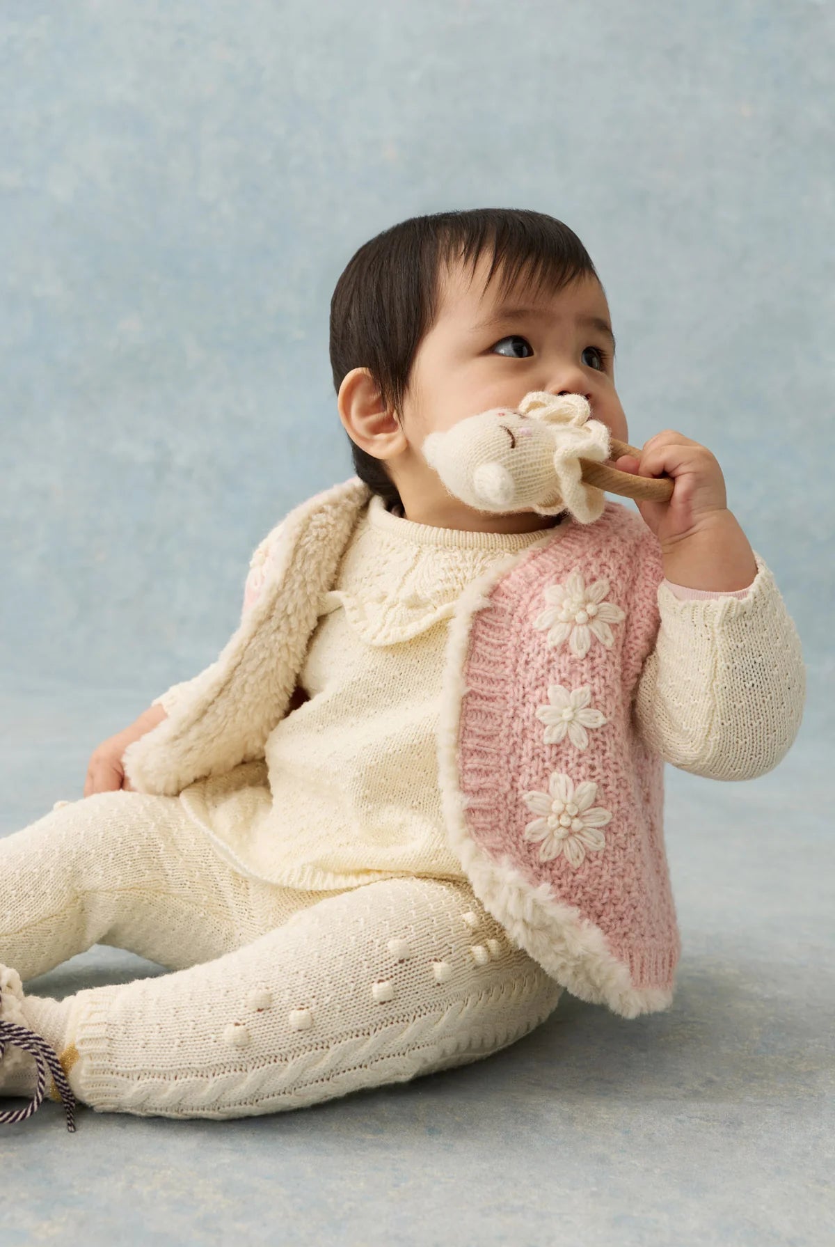 Veste sans manches réversible YOLETTE rose poudré LOUISE MISHA