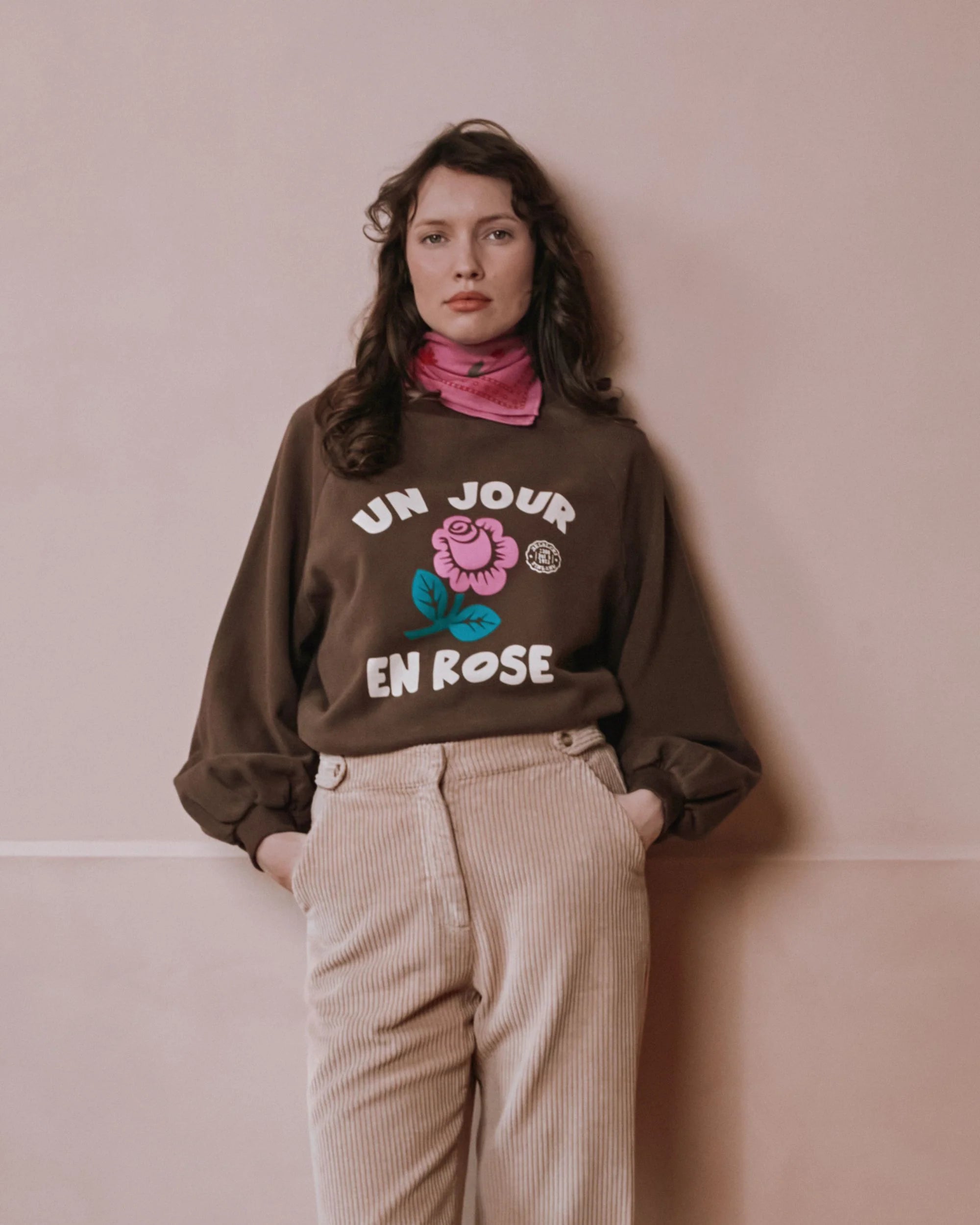 Sweat un jour en rose ADULTE Marron EMILE & IDA