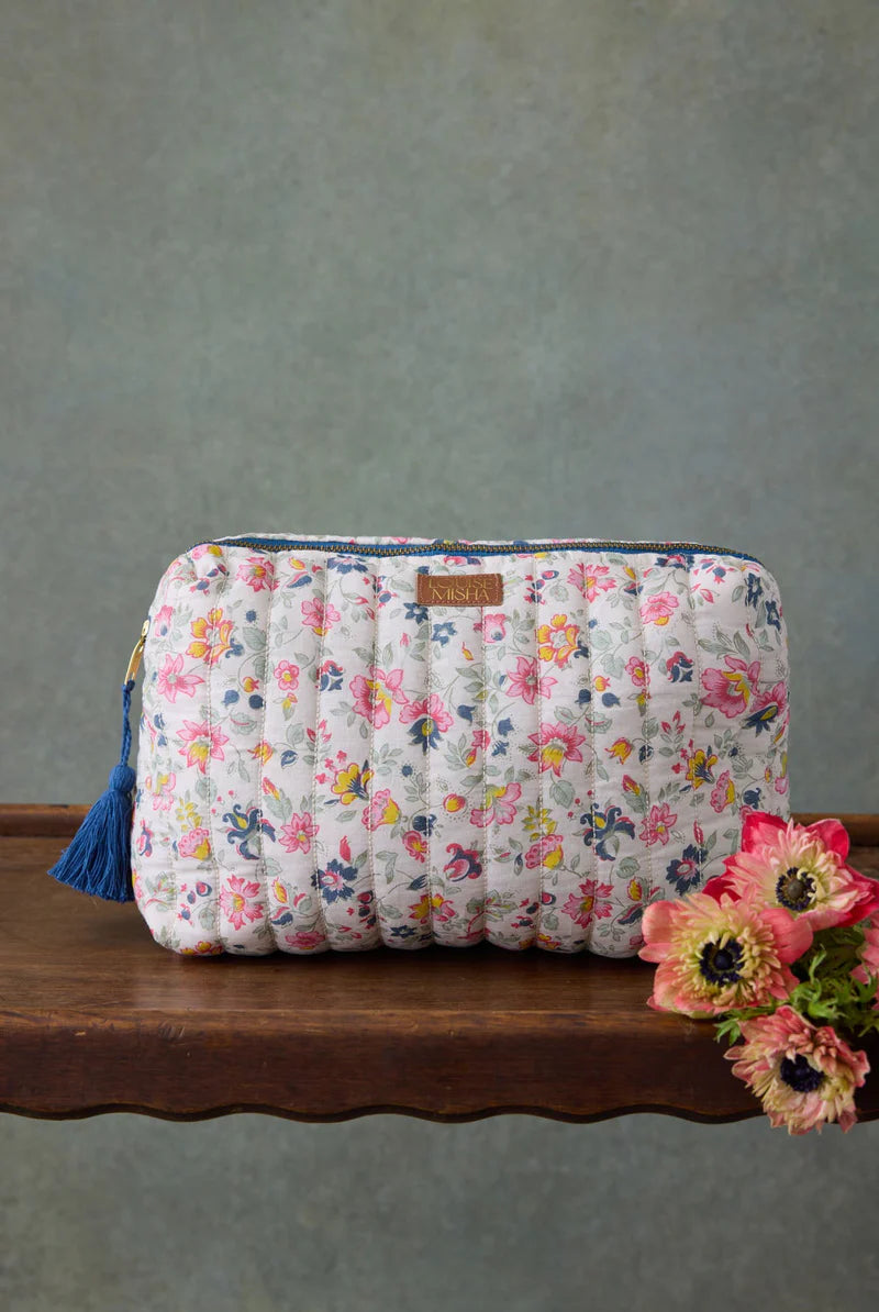 Trousse TEIKI small cream wild flowers LOUISE MISHA