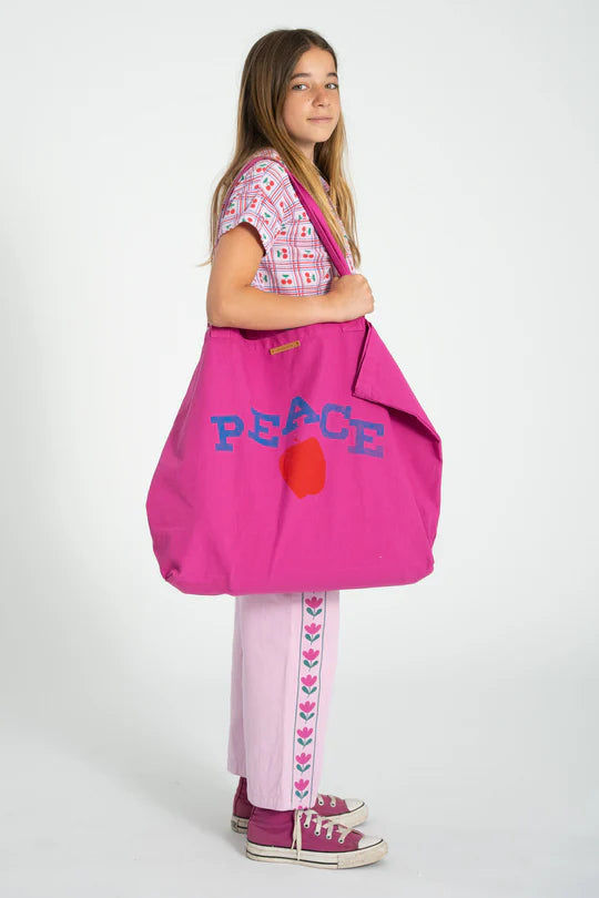 totebag PEACE rose fushia PIUPIUCHICK
