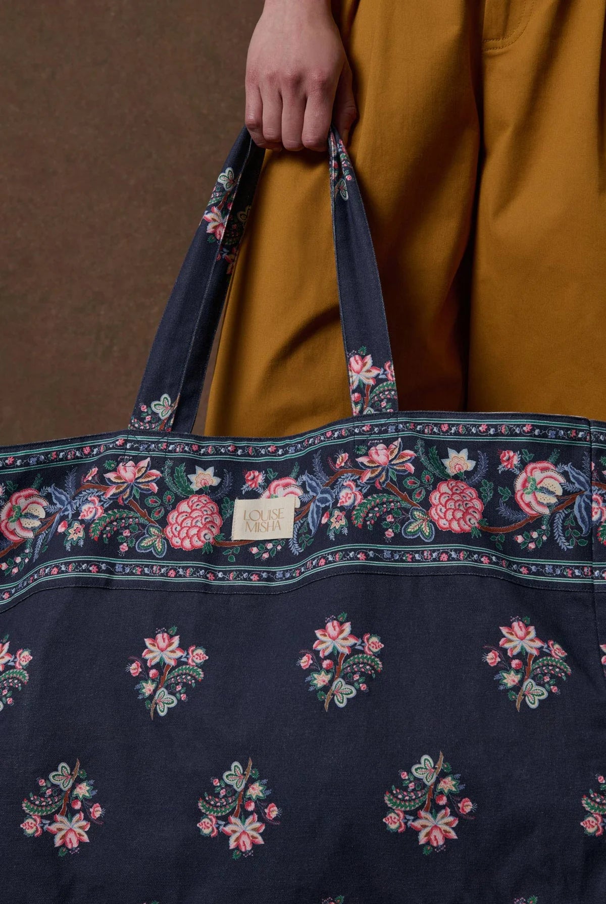 Tote bag BEVERLY Midnight Primrose Plain LOUISE MISHA