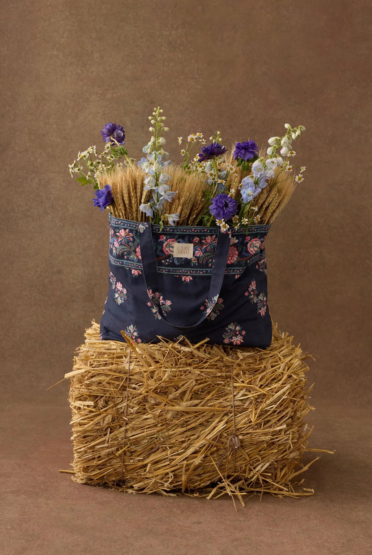 Tote bag BEVERLY Midnight Primrose Plain LOUISE MISHA