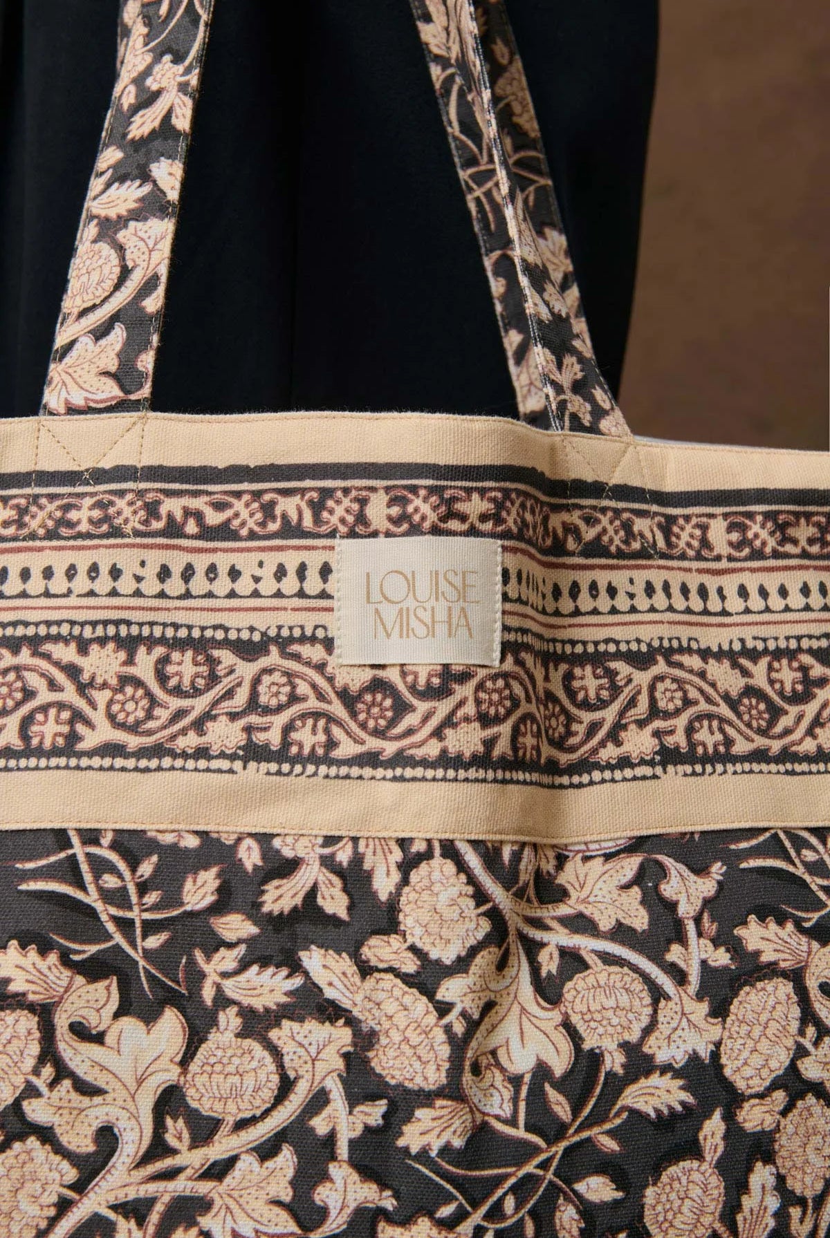Tote bag BEVERLY  Black Blooming Woods LOUISE MISHA