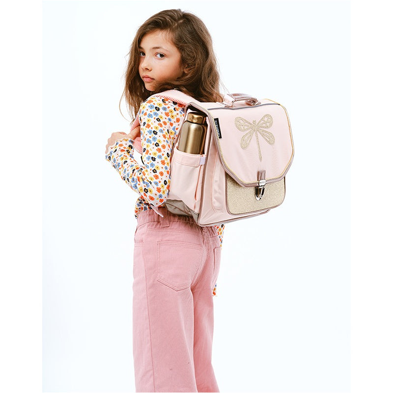 Cartable moyen libellule rose CARAMEL & CIE