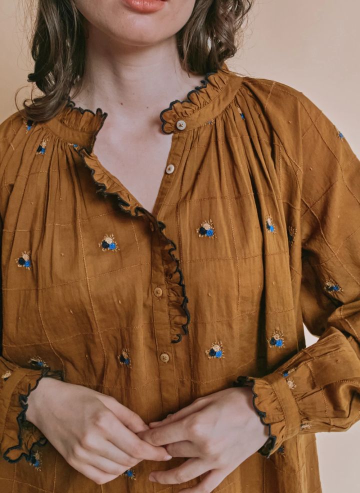 Blouse Vintage brodé main ADULTE Artichaud EMILE ET IDA