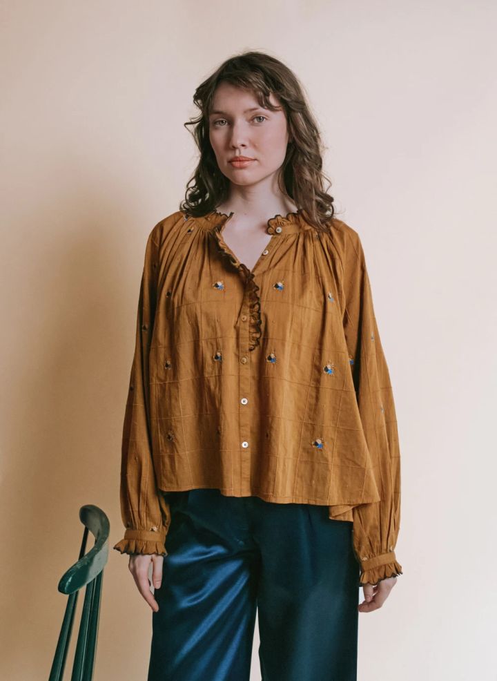 Blouse Vintage brodé main ADULTE Artichaud EMILE ET IDA