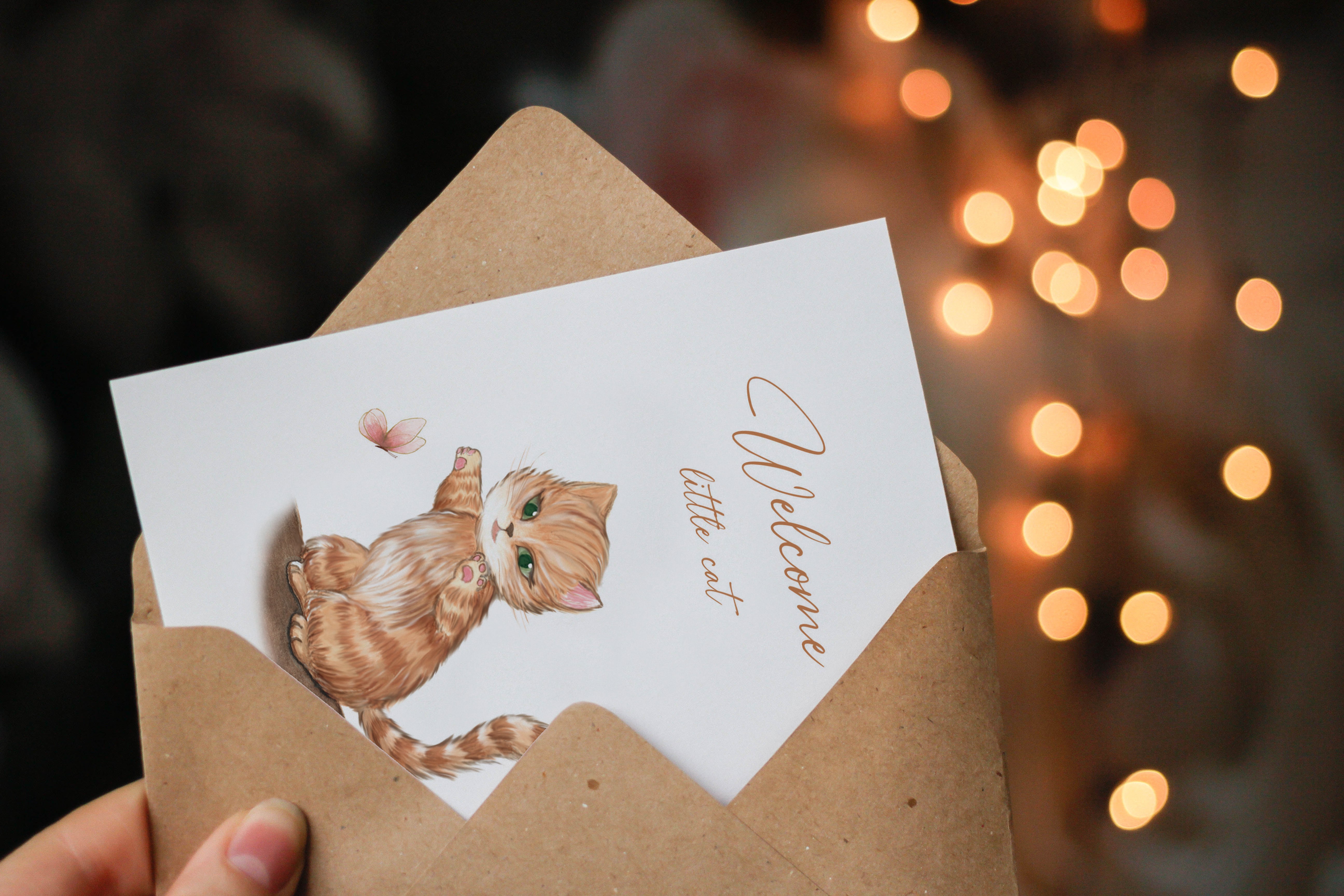 Carte postale Welcome Little Cat POISPLUME