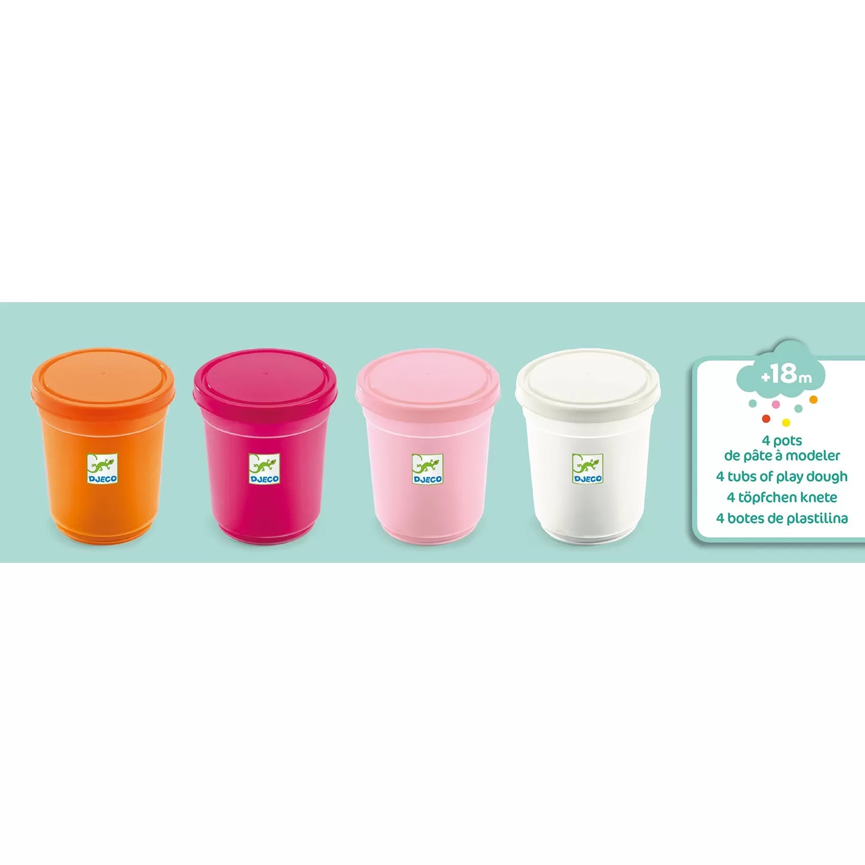 4 pots de pâte à modele sweet DJECO