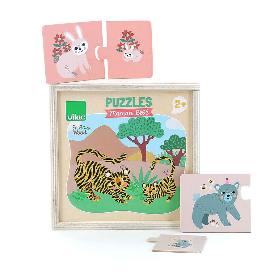 Coffret de 12 puzzles en bois Maman-bébé Michelle Carlslund VILAC